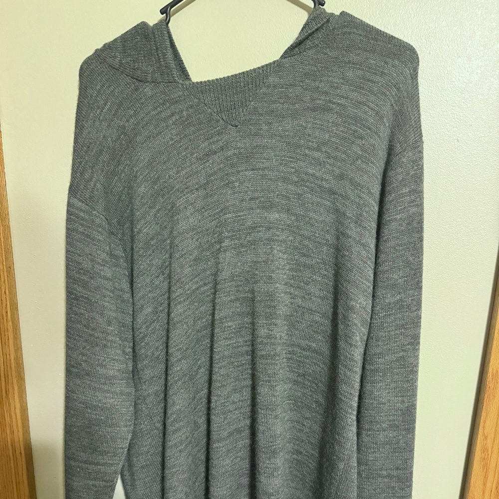 Paka Alpaca Wool hoodie - Mens XL Eucalyptus